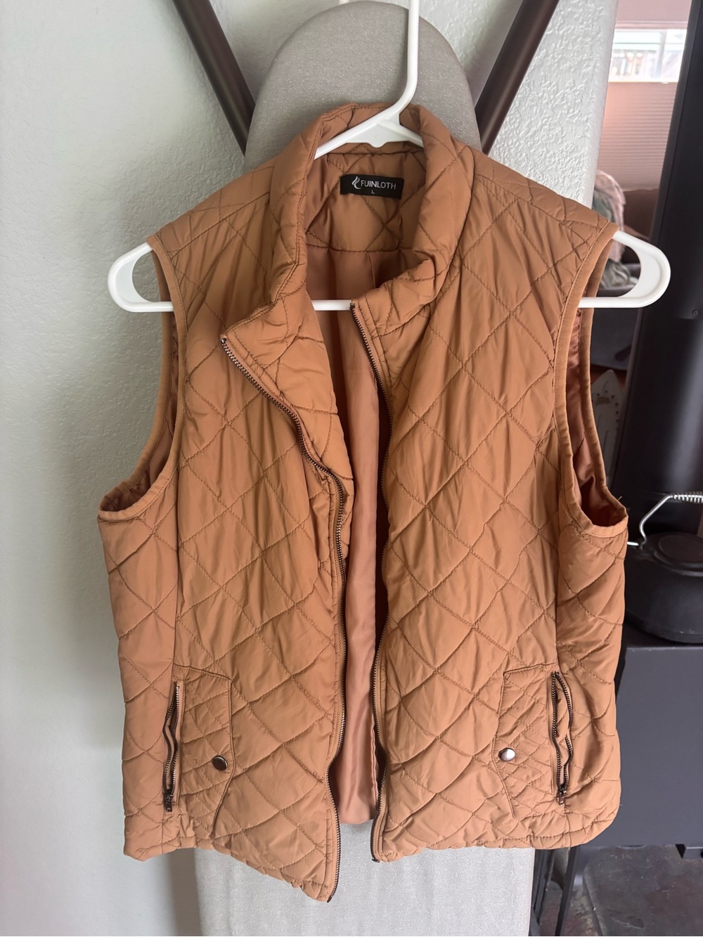 Quilted Tan Women's Vest - Lightweight Layering